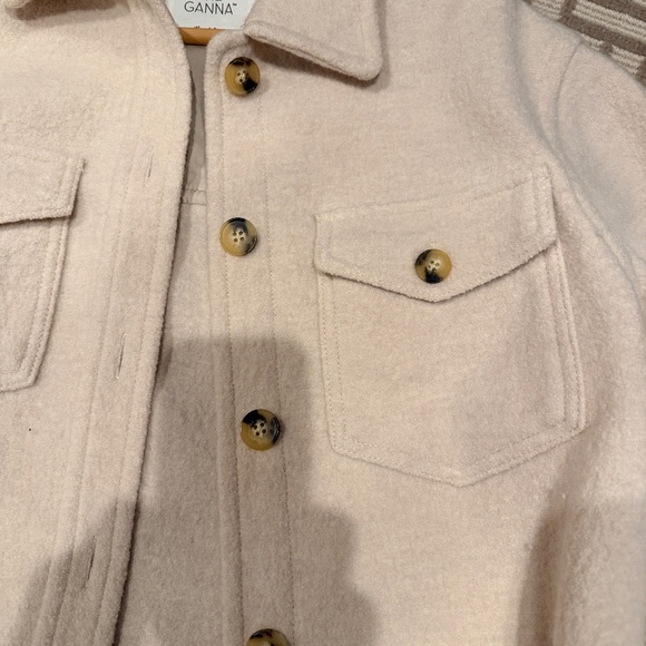 Aritzia Wilfred Free The Ganna Wool Crop Shirt Jacket, Size XS - Picture 3 of 5